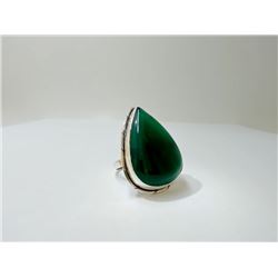 14.14gm Silver Green Omex Ring
