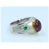 Image 1 : Sterling silver .925 with Pink and green gem stone 5.87gram
