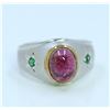 Image 3 : Sterling silver .925 with Pink and green gem stone 5.87gram
