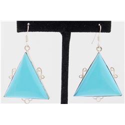 17.34gm Silver & Natural gemstone Earrings