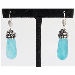11.33gm Silver & Natural gemstone Earrings
