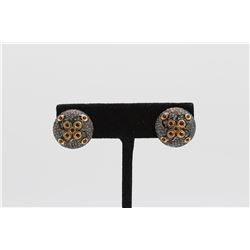 6.66gm Gold Plated / Silver / Ruby / Diamond Earring