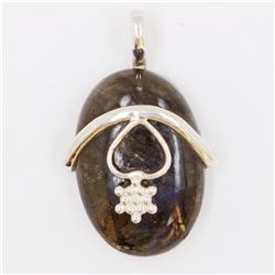 11.99gm Silver & Natural gemstone Pendant