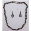 Image 1 : 40.3gm Silver & Natural gemstone Neckalce & Earring set