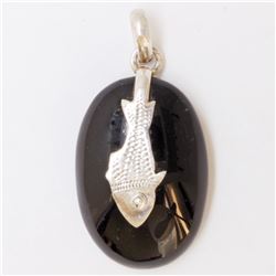 7.3gm Silver & Natural gemstone Pendant