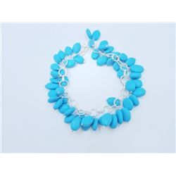 21.94gm Silver & Natural Gemstone Bracelet