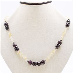 51.75gm Silver & Natural gemstone Necklace
