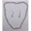 Image 1 : 39.09gm Silver & Natural gemstone Neckalce & Earring set