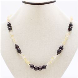 49.56gm Silver & Natural gemstone Necklace