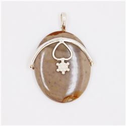 13.88gm Silver & Natural gemstone Pendant