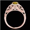 Image 2 : 1.22 CTW Certified Si/I Fancy Intense Yellow Diamond Solitaire Halo Ring 10K Rose Gold - REF-236W4F 