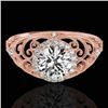 Image 1 : 1.22 CTW H-SI/I Certified Diamond Solitaire Halo Ring 10K Rose Gold - REF-236X4T - 33779