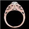 Image 2 : 1.22 CTW H-SI/I Certified Diamond Solitaire Halo Ring 10K Rose Gold - REF-236X4T - 33779