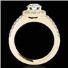 Image 2 : 1.5 CTW H-SI/I Certified Diamond Solitaire Halo Ring 10K Yellow Gold - REF-180W2F - 33991