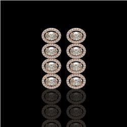 5.33 CTW Oval Diamond Designer Earrings 18K Rose Gold - REF-982N4Y - 42765