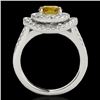 Image 2 : 1.75 CTW Certified Si/I Fancy Intense Yellow Diamond Solitaire Halo Ring 10K White Gold - REF-200W2F