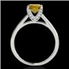 Image 2 : 2 CTW Certified Si/I Fancy Intense Yellow Diamond Solitaire Ring 10K White Gold - REF-360M2H - 34860