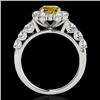 Image 2 : 2.25 CTW Certified Si/I Fancy Intense Yellow Diamond Solitaire Halo Ring 10K White Gold - REF-207W6F