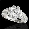 Image 1 : 2.05 CTW H-SI/I Certified Diamond Solitaire Halo Ring 10K White Gold - REF-363N5Y - 34477