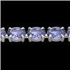 Image 1 : 24 CTW Tanzanite Eternity Designer Inspired Tennis Bracelet 14K White Gold - REF-218Y2K - 23395