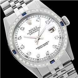 Rolex Men's Stainless Steel, QuickSet, Diam Dial & Diam/Sapphire Bezel - REF-521A4N