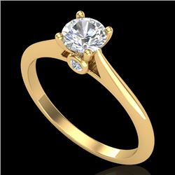 0.56 CTW VS/SI Diamond Solitaire Art Deco Ring 18K Yellow Gold - REF-106M8H - 37282