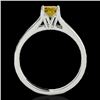 Image 2 : 1.5 CTW Certified Si/I Fancy Intense Yellow Diamond Solitaire Ring 10K White Gold - REF-254Y5K - 351