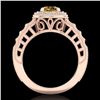 Image 4 : 1.53 CTW Intense Fancy Yellow Diamond Engagement Art Deco Ring 18K Rose Gold - REF-263N6Y - 37652