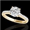 Image 1 : 1.25 CTW H-SI/I Certified Diamond Solitaire Ring 10K Yellow Gold - REF-200M2H - 34821