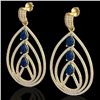 Image 1 : 4 CTW Sapphire & Micro Pave VS/SI Diamond Designer Earrings 18K Yellow Gold - REF-307M3H - 22460