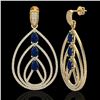 Image 2 : 4 CTW Sapphire & Micro Pave VS/SI Diamond Designer Earrings 18K Yellow Gold - REF-307M3H - 22460