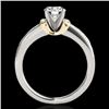 Image 2 : 1.11 CTW H-SI/I Certified Diamond Solitaire Ring 10K White & Yellow Gold - REF-200W2F - 34830