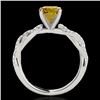 Image 2 : 1.25 CTW Certified Si/I Fancy Intense Yellow Diamond Solitaire Ring 10K White Gold - REF-218X2T - 35