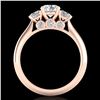 Image 2 : 1.5 CTW VS/SI Diamond Solitaire Art Deco 3 Stone Ring 18K Rose Gold - REF-272W8F - 37314