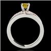 Image 2 : 1.3 CTW Certified Si Fancy Yellow Diamond Solitaire Ring 10K White & Rose Gold - REF-180A2X - 35292