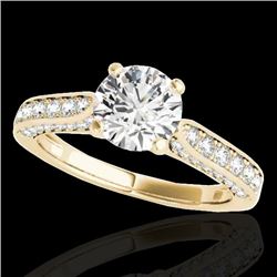 1.6 CTW H-SI/I Certified Diamond Solitaire Ring 10K Yellow Gold - REF-263K6W - 34918