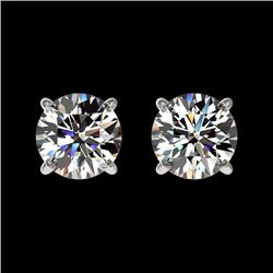 1.04 CTW Certified H-SI/I Quality Diamond Solitaire Stud Earrings 10K White Gold - REF-94H5A - 36572