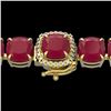Image 1 : 46 CTW Ruby & Micro Pave VS/SI Diamond Halo Designer Bracelet 14K Yellow Gold - REF-254W5F - 23323