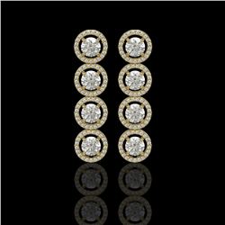 5.36 CTW Diamond Designer Earrings 18K Yellow Gold - REF-842M2H - 42586