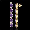 Image 2 : 6 CTW Amethyst & VS/SI Diamond Tennis Earrings 10K Yellow Gold - REF-36Y4K - 21510