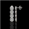 Image 2 : 5.28 CTW Cushion Diamond Designer Earrings 18K White Gold - REF-981N6Y - 42629