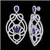 Image 2 : 7 CTW Tanzanite & Micro VS/SI Diamond Heart Earrings Solitaire 14K White Gold - REF-381M8H - 21143
