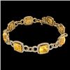 Image 2 : 30 CTW Citrine & Micro VS/SI Diamond Bracelet 14K Yellow Gold - REF-368X9T - 23020