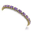 Image 5 : 12 CTW Amethyst & VS/SI Diamond Eternity Bracelet 10K Yellow Gold - REF-72T5M - 21438