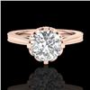 Image 2 : 1.5 CTW VS/SI Diamond Art Deco Ring 18K Rose Gold - REF-399X3T - 36831