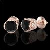 Image 2 : 1.85 CTW Fancy Black Diamond Solitaire Art Deco Stud Earrings 18K Rose Gold - REF-109W3F - 37409