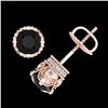 Image 4 : 1.85 CTW Fancy Black Diamond Solitaire Art Deco Stud Earrings 18K Rose Gold - REF-109W3F - 37409
