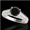 Image 1 : 1.5 CTW Certified VS Black Diamond Solitaire Ring 10K White Gold - REF-72A2X - 34901