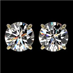 2.50 CTW Certified H-SI/I Quality Diamond Solitaire Stud Earrings 10K Yellow Gold - REF-435F2N - 331