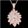 Image 2 : 3 CTW Micro Pave VS/SI Diamond Designer Necklace 14K Rose Gold - REF-362W5F - 22559